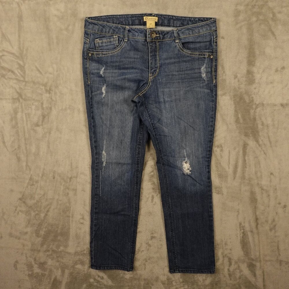 Democracy jeans slim straight women's 14 blue denim